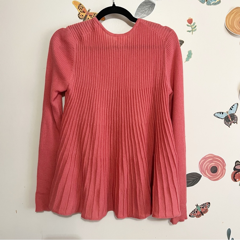 Sundance Coral Wool Cashmere Pleated Sweater S - Picture 4 of 10